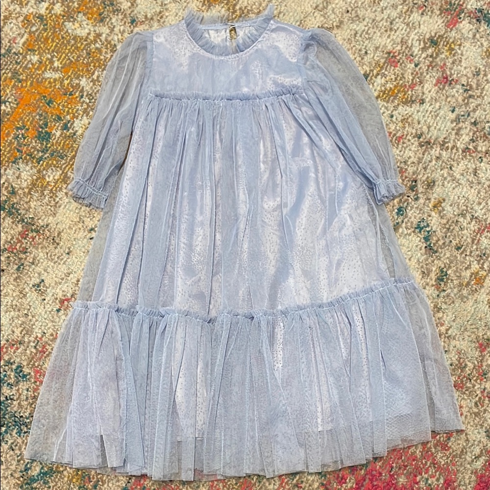 Elegant Light Blue Lace Dress